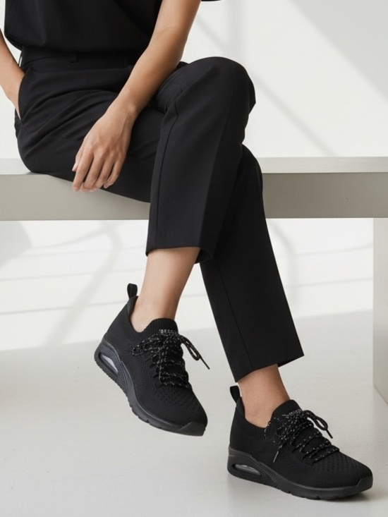 Skechers Shoes - Skechers Air Cooled Memory Foam Womens Size 8 Black Walking Comfort Sneakers